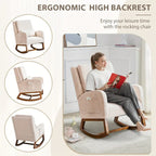 Fauteuil à bascule et coulissant rembourré avec oreiller et poche latérale – Noir / Gris / Beige – 1 place
