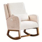 Fauteuil à bascule et coulissant rembourré avec oreiller et poche latérale – Noir / Gris / Beige – 1 place